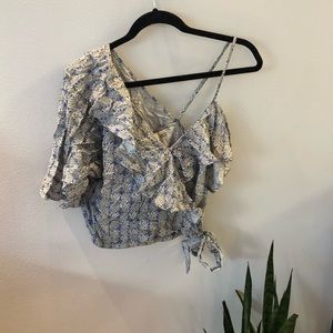 Anthropologie Maeve one shoulder crop top | NWOT